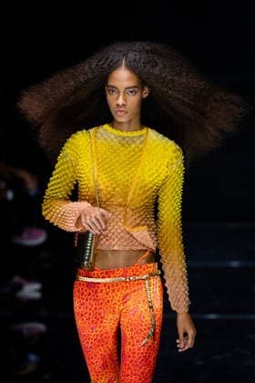 Roberto Cavalli fashion show during the Milan Fashion Week - Womenswear Spring Summer 2027 in Milan, Italy, on 24 September 2026. A model walks the runway at Roberto Cavalli fashion show during the Milan Fashion Week - Womenswear Spring Summer 2027 in Milan, Italy, on 24 September 2026., Credit:Stefano Costantino TTL Stefano Costantino Avalon Italy, Milan  Copyright: xStefanoxCostantinoxTTLx xStefanoxCostantinox xAvalonx 1137944555
