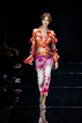 Roberto Cavalli fashion show during the Milan Fashion Week - Womenswear Spring Summer 2027 in Milan, Italy, on 24 September 2026. A model walks the runway at Roberto Cavalli fashion show during the Milan Fashion Week - Womenswear Spring Summer 2027 in Milan, Italy, on 24 September 2026., Credit:Stefano Costantino TTL Stefano Costantino Avalon Italy, Milan  Copyright: xStefanoxCostantinoxTTLx xStefanoxCostantinox xAvalonx 1137944558