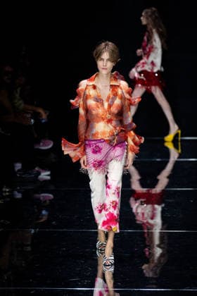 Roberto Cavalli fashion show during the Milan Fashion Week - Womenswear Spring Summer 2027 in Milan, Italy, on 24 September 2026. A model walks the runway at Roberto Cavalli fashion show during the Milan Fashion Week - Womenswear Spring Summer 2027 in Milan, Italy, on 24 September 2026., Credit:Stefano Costantino TTL Stefano Costantino Avalon Italy, Milan  Copyright: xStefanoxCostantinoxTTLx xStefanoxCostantinox xAvalonx 1137944560