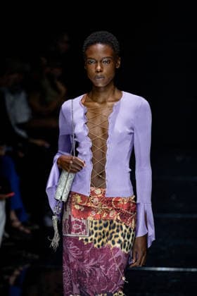 Roberto Cavalli fashion show during the Milan Fashion Week - Womenswear Spring Summer 2027 in Milan, Italy, on 24 September 2026. A model walks the runway at Roberto Cavalli fashion show during the Milan Fashion Week - Womenswear Spring Summer 2027 in Milan, Italy, on 24 September 2026., Credit:Stefano Costantino TTL Stefano Costantino Avalon Italy, Milan  Copyright: xStefanoxCostantinoxTTLx xStefanoxCostantinox xAvalonx 1137944529