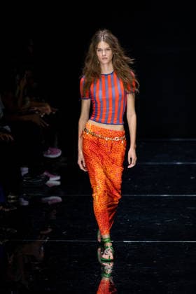 Roberto Cavalli fashion show during the Milan Fashion Week - Womenswear Spring Summer 2027 in Milan, Italy, on 24 September 2026. A model walks the runway at Roberto Cavalli fashion show during the Milan Fashion Week - Womenswear Spring Summer 2027 in Milan, Italy, on 24 September 2026., Credit:Stefano Costantino TTL Stefano Costantino Avalon Italy, Milan  Copyright: xStefanoxCostantinoxTTLx xStefanoxCostantinox xAvalonx 1137944576