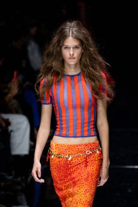 Roberto Cavalli fashion show during the Milan Fashion Week - Womenswear Spring Summer 2027 in Milan, Italy, on 24 September 2026. A model walks the runway at Roberto Cavalli fashion show during the Milan Fashion Week - Womenswear Spring Summer 2027 in Milan, Italy, on 24 September 2026., Credit:Stefano Costantino TTL Stefano Costantino Avalon Italy, Milan  Copyright: xStefanoxCostantinoxTTLx xStefanoxCostantinox xAvalonx 1137944580