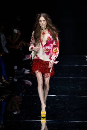 Roberto Cavalli fashion show during the Milan Fashion Week - Womenswear Spring Summer 2027 in Milan, Italy, on 24 September 2026. A model walks the runway at Roberto Cavalli fashion show during the Milan Fashion Week - Womenswear Spring Summer 2027 in Milan, Italy, on 24 September 2026., Credit:Stefano Costantino TTL Stefano Costantino Avalon Italy, Milan  Copyright: xStefanoxCostantinoxTTLx xStefanoxCostantinox xAvalonx 1137944545