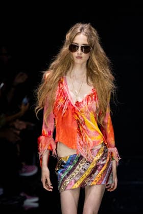 Roberto Cavalli fashion show during the Milan Fashion Week - Womenswear Spring Summer 2027 in Milan, Italy, on 24 September 2026. A model walks the runway at Roberto Cavalli fashion show during the Milan Fashion Week - Womenswear Spring Summer 2027 in Milan, Italy, on 24 September 2026., Credit:Stefano Costantino TTL Stefano Costantino Avalon Italy, Milan  Copyright: xStefanoxCostantinoxTTLx xStefanoxCostantinox xAvalonx 1137944585