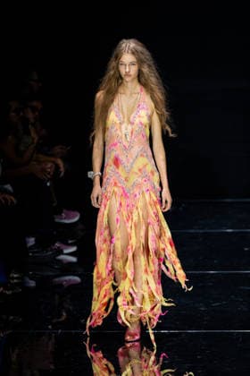 Roberto Cavalli fashion show during the Milan Fashion Week - Womenswear Spring Summer 2027 in Milan, Italy, on 24 September 2026. A model walks the runway at Roberto Cavalli fashion show during the Milan Fashion Week - Womenswear Spring Summer 2027 in Milan, Italy, on 24 September 2026., Credit:Stefano Costantino TTL Stefano Costantino Avalon Italy, Milan  Copyright: xStefanoxCostantinoxTTLx xStefanoxCostantinox xAvalonx 1137944589