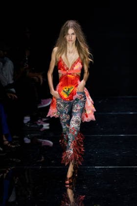 Roberto Cavalli fashion show during the Milan Fashion Week - Womenswear Spring Summer 2027 in Milan, Italy, on 24 September 2026. A model walks the runway at Roberto Cavalli fashion show during the Milan Fashion Week - Womenswear Spring Summer 2027 in Milan, Italy, on 24 September 2026., Credit:Stefano Costantino TTL Stefano Costantino Avalon Italy, Milan  Copyright: xStefanoxCostantinoxTTLx xStefanoxCostantinox xAvalonx 1137944595