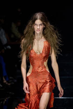 Roberto Cavalli fashion show during the Milan Fashion Week - Womenswear Spring Summer 2027 in Milan, Italy, on 24 September 2026. A model walks the runway at Roberto Cavalli fashion show during the Milan Fashion Week - Womenswear Spring Summer 2027 in Milan, Italy, on 24 September 2026., Credit:Stefano Costantino TTL Stefano Costantino Avalon Italy, Milan  Copyright: xStefanoxCostantinoxTTLx xStefanoxCostantinox xAvalonx 1137944623