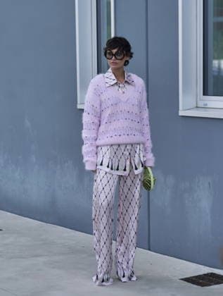 IPA88933144 - Milan, Milan Women s Fashion Week: Spring Summer 2026 2027 - Women s Fashion, Spring Summer 2026–2027 – Genny fashion show – Pictured: Guest  Copyright: xLucaxPontix xLucaPonti IpaAgencyx IPA88933144
