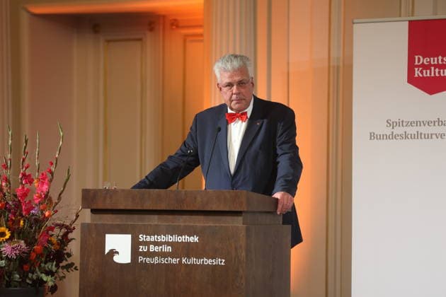 Christian Höppner bei der Verleihung des Deutschen Kulturpolitikpreises 2026 an Iris Berben in der Staatsbibliothek zu Berlin. Berlin, 24.09.2026 Copyright: xAgenturxMatthiasxWehnertx xM.xGränzdörferx