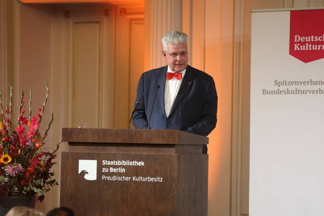 Christian Höppner bei der Verleihung des Deutschen Kulturpolitikpreises 2026 an Iris Berben in der Staatsbibliothek zu Berlin. Berlin, 24.09.2026 Copyright: xAgenturxMatthiasxWehnertx xM.xGränzdörferx