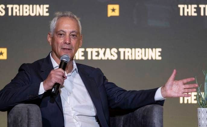 September 24, 2026 - Austin, Texas, USA: Former White House Chief of Staff RAHM EMANUEL speaks at the Texas Tribune Festival. Austin USA  - ZUMAce6_ 20260924_zaf_ce6_009 Copyright: xBrianxCahnx