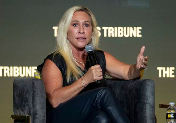 September 24, 2026 - Austin, Texas, USA: Former Congresswoman MARJORIE TAYLOR GREENE speaks at the Texas Tribune Festival. Austin USA  - ZUMAce6_ 20260924_zaf_ce6_036 Copyright: xBrianxCahnx