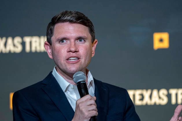 September 24, 2026, Austin, Tx, United States: Democratic candidate for U.S. Senate JAMES TALARICO gives the audience the realities of running against Ken Paxton (not shown) in a hotly-contested Senate race during the first day of presentations at the 2026 Texas Tribune Festival in downtown Austin on September 24, 2026. Austin United States  - ZUMAd150 20260924_znp_d150_028 Copyright: xBobxDaemmrichx