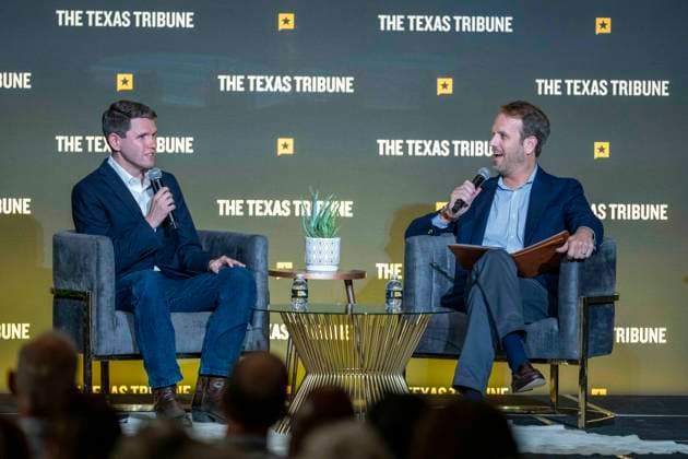 September 24, 2026, Austin, Tx, United States: Democratic candidate for U.S. Senate JAMES TALARICO gives the audience the realities of running against Ken Paxton (not shown) in a hotly-contested Senate race during the first day of presentations at the 2026 Texas Tribune Festival in downtown Austin on September 24, 2026. Austin United States  - ZUMAd150 20260924_znp_d150_042 Copyright: xBobxDaemmrichx