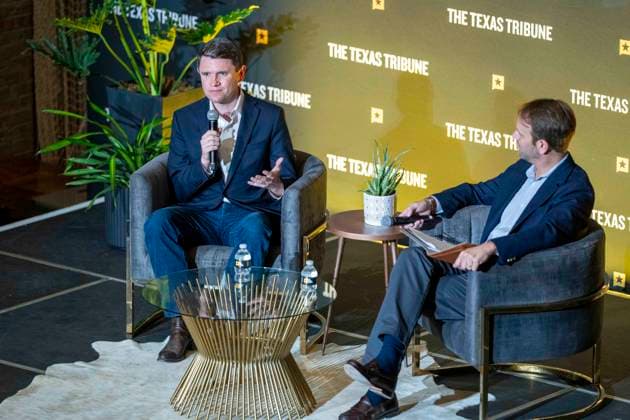 September 24, 2026, Austin, Tx, United States: Democratic candidate for U.S. Senate JAMES TALARICO gives the audience the realities of running against Ken Paxton (not shown) in a hotly-contested Senate race during the first day of presentations at the 2026 Texas Tribune Festival in downtown Austin on September 24, 2026. Austin United States  - ZUMAd150 20260924_znp_d150_045 Copyright: xBobxDaemmrichx