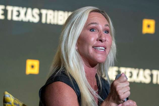 September 24, 2026, Austin, Tx, United States: Former Georgia Congresswoman MARJORIE TAYLOR GREENE tells the crowd about her split with MAGA and President Trump in her keynote speech during the first day of presentations at the 2026 Texas Tribune Festival in downtown Austin on September 24, 2026. Austin United States  - ZUMAd150 20260924_znp_d150_070 Copyright: xBobxDaemmrichx