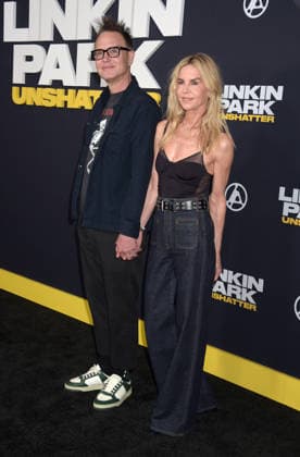 LOS ANGELES, CA -SEPTEMBER 24: Mark Hoppus and Skye Hoppus pictured at the Linkin Park: Unshatter premiere at AMC The Grove 14 in Los Angeles, California. Copyright: xJeffreyxMayer MediaPunchx