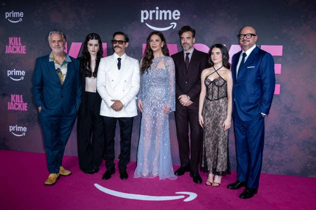 Tom Butterworth, Hattie Hook, Oscar Jaenada, Catherine Zeta-Jones, Daniel Ings, Darci Shaw, Peter Lawson and Damon Thomas attends Kill Jackie Global Premiere at the Curzon Bloomsbury in London, England. UK. Thursday 24th September 2026. Copyright: xJamesxWarrenx ae8nd008