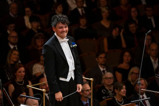 Opening concert of the 100th season of the Prague Radio Symphony Orchestra (SOCR) under the baton of its new chief conductor, Eliase Grandy, pictured, took place in Prague, Czech Republic, on September 24, 2026. (CTKxPhoto MichalxKamaryt) CTKPhotoP2026092410468  CTKPhotoP2026092410468