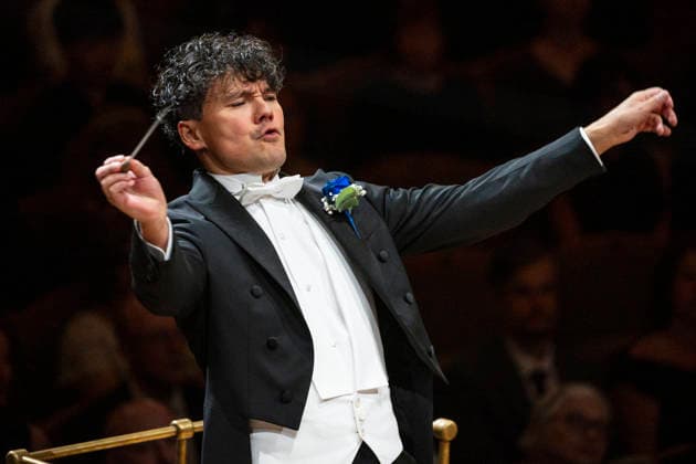 Opening concert of the 100th season of the Prague Radio Symphony Orchestra (SOCR) under the baton of its new chief conductor, Eliase Grandy, pictured, took place in Prague, Czech Republic, on September 24, 2026. (CTKxPhoto MichalxKamaryt) CTKPhotoP2026092505180  CTKPhotoP2026092505180
