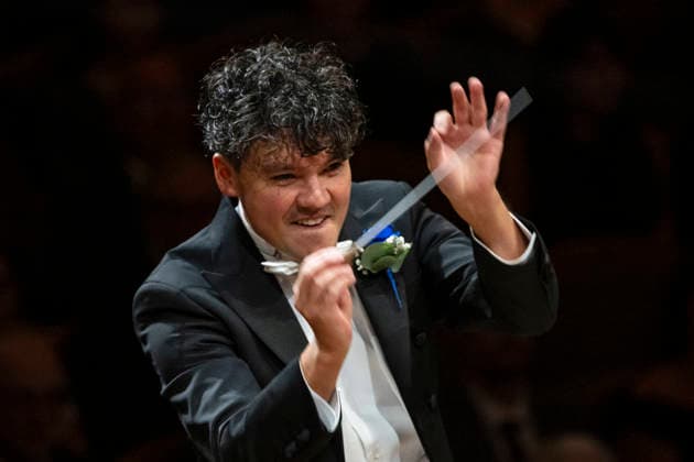 Opening concert of the 100th season of the Prague Radio Symphony Orchestra (SOCR) under the baton of its new chief conductor, Eliase Grandy, pictured, took place in Prague, Czech Republic, on September 24, 2026. (CTKxPhoto MichalxKamaryt) CTKPhotoP2026092505205  CTKPhotoP2026092505205