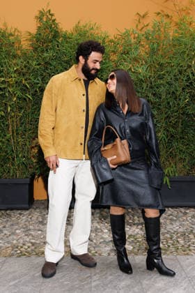 IPA88955150 - Milan, Milan Women™s Fashion Week Spring Summer 2027 - Women™s Fashion, Spring Summer 2027 - Tod™s fashion show - guests - Pictured: Alexander Uloom and Rahma Mezher  Copyright: xCinziaxCamelax xx IPA88955150