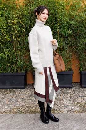 IPA88955471 - Milan, Milan Women™s Fashion Week Spring Summer 2027 - Women™s Fashion, Spring Summer 2027 - Tod™s fashion show - guests - In the photo: Elva Ni  Copyright: xCinziaxCamelax xx IPA88955471