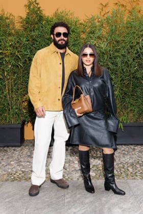 IPA88955140 - Milan, Milan Women™s Fashion Week Spring Summer 2027 - Women™s Fashion, Spring Summer 2027 - Tod™s fashion show - guests - Pictured: Alexander Uloom and Rahma Mezher  Copyright: xCinziaxCamelax xx IPA88955140