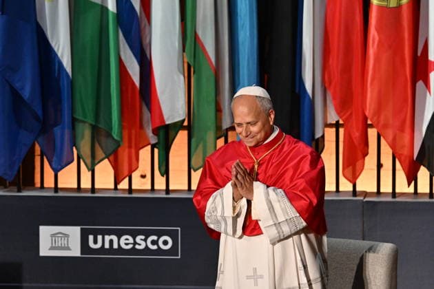 IPA88958178 - France, Paris, Vatican, September 25, 2026 Pope Leo XIV visits UNESCO Headquarters during his apostolic journey to France. Photo by Alessia Giuliani Catholipressphoto  Copyright: xx xAlessiaxGiuliani Catholipressphotox IPA88958178
