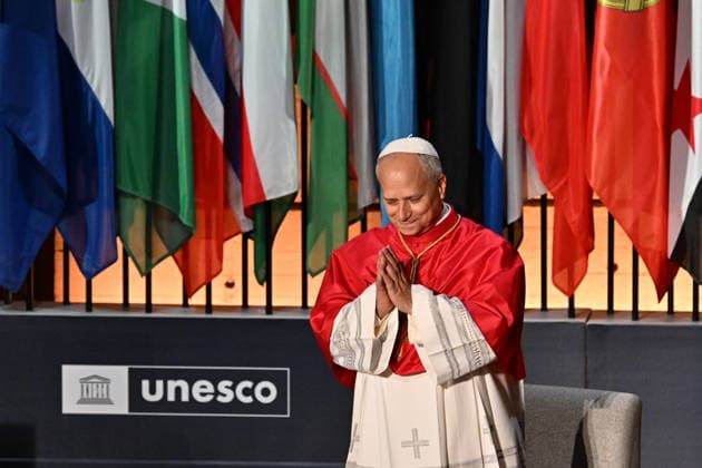 IPA88958179 - France, Paris, Vatican, September 25, 2026 Pope Leo XIV visits UNESCO Headquarters during his apostolic journey to France. Photo by Alessia Giuliani Catholipressphoto  Copyright: xx xAlessiaxGiuliani Catholipressphotox IPA88958179
