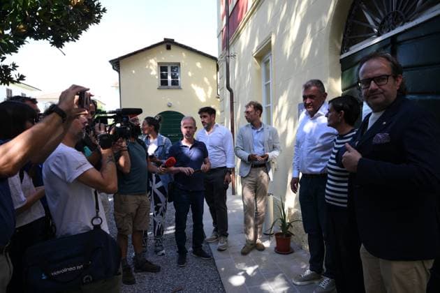 September 25, 2026, Lucca, Lucca, Italy: Press conference at Villa Pardini, a social facility designated to accommodate those affected by the fire at the building that caught fire last night, killing two people in San Vito a Lucca. The building is uninhabitable, with 16 people evacuated. Lucca, September 25, 2026 Lucca Italy  - ZUMAa289 20260925_zia_a289_301 Copyright: xStefanoxDallexLuchex xAgfx