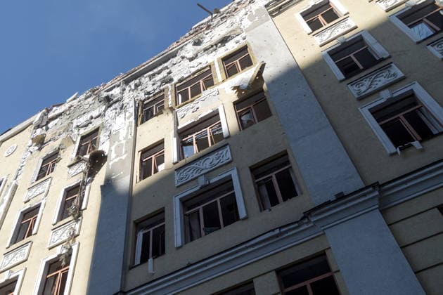 Aftermath of Russian attack on Kyiv - Ukraine The High Council of Justice building is damaged by a Russian drone strike, Kyiv, Ukraine, September 25, 2026. The attack injured at least six people and damaged the High Council of Justice building. Photo by Kyrylo Chubotin Ukrinform ABACAPRESS.COM Kyiv Ukraine  Copyright: xChubotinxKirill Ukrinform ABACAx