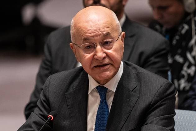 September 25, 2026, Bronx, New York, USA: Barham Salih, United Nations High Commissioner for Refugees briefs Security Council during meeting at United Nations Headquarters in New York, NY on September 25, 2026. Bronx USA - ZUMAr339 20260925_znp_r339_002 Copyright: xLevxRadinx