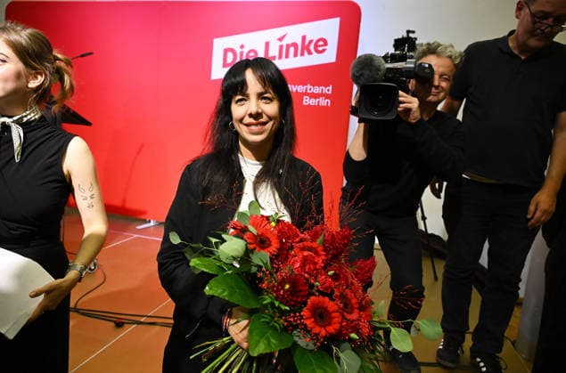 Die Linke Berlin Party Conference in Berlin BERLIN, GERMANY - SEPTEMBER 25: Die Linke (The Left Party) candidate for Berlin Governing Mayor Elif Eralp attends the extraordinary session of the 10th State Party Congress of the Die Linke (The Left Party) to assess the election results in Berlin on September 25, 2026. Mayor candidate Elif Eralp also took part in the conference. Volodymyr Sindieiev Anadolu Berlin Germany. Editorial use only. Please get in touch for any other usage.  Copyright: x2026xAnadoluxVolodymyrxSindieievx
