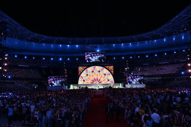 IPA88969878 - France, Paris, Vatican, September 25, 2026 Prayer vigil with young people at the Stade de France in Saint-Denis, led by Pope Leo XIV during his apostolic journey to France. Photo by ALESSIA GIULIANI Catholic Press Photo  Copyright: xALESSIAxGIULIANI xCatholicxPressxPhotox xALESSIAxGIULIANI xCatholicxPressxPhotox IPA88969878