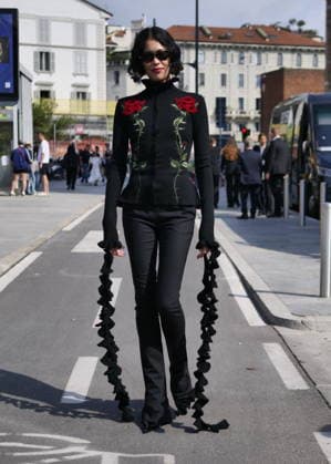 IPA88973715 - Milan, Milan Women s Fashion Week: Spring Summer 2026–2027 — Women s Fashion, Spring Summer 2026–2027 — Blumarine fashion show — Pictured: Victoria Stella Doritou  Copyright: xLucaxPontix xLucaPonti IpaAgencyx IPA88973715