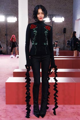 IPA88964323 - Milan, Milan Women™s Fashion Week Spring Summer 2027 - Women™s Fashion, Spring Summer 2027 - Blumarine fashion show - guests - Pictured: Victoria Stella Doritou  Copyright: xCinziaxCamelax xx IPA88964323