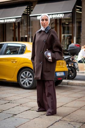 Street Style: Sportmax fashion show during the Milan Fashion Week - Womenswear Spring Summer 2027 in Milan, Italy, on 25 September 2026 Street Style: A guest is seen outside of the Sportmax fashion show during the Milan Fashion Week - Womenswear Spring Summer 2027 in Milan, Italy, on 25 September 2026., Credit:Stefano Costantino TTL Stefano Costantino Avalon Italy, Milan  Copyright: xStefanoxCostantinoxTTLx xStefanoxCostantinox xAvalonx 1138227252