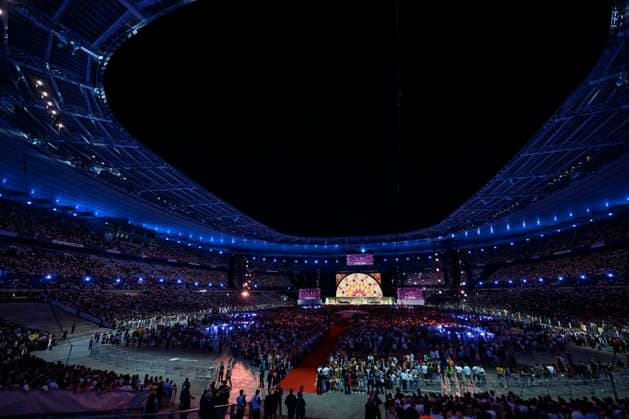 POPE LEO XIV - YOUTH VIGIL - STADE DE FRANCE - PARIS France, Paris, Vatican, 2026 9 25 Prayer vigil with young people at Stade de France in Saint-Denis led by Pope Leo XIV during his apostolic journey to France. EDITORIAL USE ONLY - NO BOOKS Copyright: xVATICANxMEDIA xCatholicxPressxPhotox