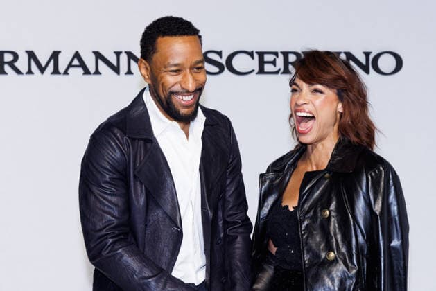 IPA88990879 - Milan, Milan Women™s Fashion Week Spring Summer 2027 - Women™s Fashion, Spring Summer 2027 - Ermanno Scervino fashion show - guests - Pictured: Adama Sanneh and Rosario Dawson  Copyright: xCinziaxCamelax xx IPA88990879