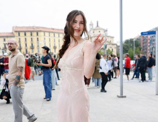 MFW Spring Summer 2027 Ermanno Scervino arrival MP MILAN, ITALY - SEPTEMBER 26: Scout LaRue Willis attends Ermanno Scervino fashion show during the Milan Fashion Week - Womenswear Spring Summer 2027 on September 24, 2026 in Milan, Italy. Photo by Marco Piovanotto Abacapress.com Milan Italy  Copyright: xPiovanottoxMarco ABACAx