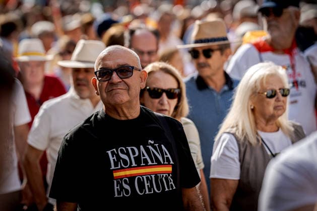 Protest in central Madrid against Prime Minister Pedro Sanchez MADRID, SPAIN - SEPTEMBER 26: Thousands of people march through central Madrid calling for the resignation of Spanish Prime Minister Pedro Sanchez and demanding an early general election, while protesting the government’s handling of the ongoing migration crisis in Ceuta, Spain, on September 26, 2026. Diego Radames Anadolu Madrid Spain. Editorial use only. Please get in touch for any other usage.  Copyright: x2026xAnadoluxDiegoxRadamesx
