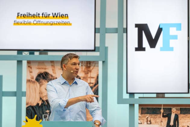 2026-09-26-ÖVP-Zukunftskongress-033 Landesparteiobmann Wien und Bezirksvorsteher Innere Stadt Markus Markus Figl (ÖVP) am 26. September 2026 beim Zukunftskongress der Wiener Volkspartei im Platinum im UNIQA Tower in Wien, Wien, Österreich.