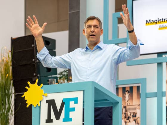 2026-09-26-ÖVP-Zukunftskongress-001 Landesparteiobmann Wien und Bezirksvorsteher Innere Stadt Markus Markus Figl (ÖVP) am 26. September 2026 beim Zukunftskongress der Wiener Volkspartei im Platinum im UNIQA Tower in Wien, Wien, Österreich.