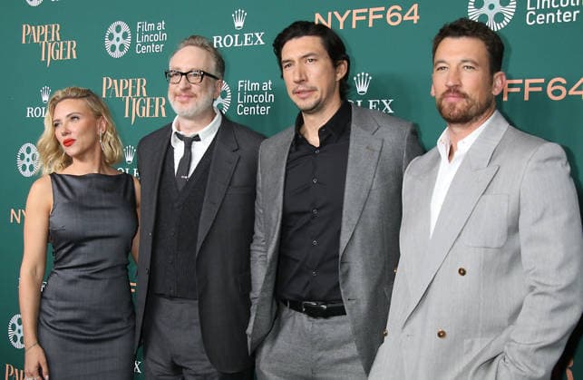 New York September 25, 2026. Scarlett Johanssonm, James Gray, Adam Driver and Miles Teller attend 64th New York Film Festival - NYFF64, Open Night premiere of Paper Tiger at Alice Tully Hall Lincoln Center in New York. September 25,2026. Copyright: xRWx