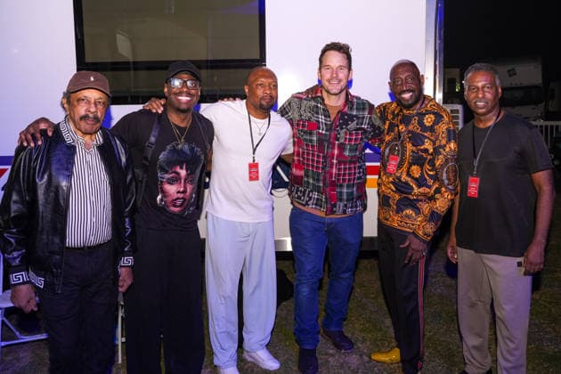 One805Live! benefit concert for first responders. Santa Barbara, Friday 25th September 2026. Motown legends, The Temptations with co-founder and original member Otis Williams meet actor Chris Pratt before hitting the stage at the One805Live! benefit concert with proceeds benefitting first responders of Santa Barbara County. Carpinteria, USA, Friday 25th September 2026., Credit:JERRY PEREZ Jerry Perez - B6464 Avalon  Copyright: xJERRYxPEREZx xJerryxPerezx-xB6464x xAvalonx 1138353690