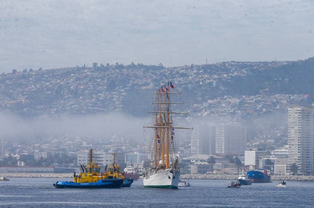 Valparaíso, September 26, 2026: The training ship Esmeralda arrived at the Navy’s breakwater, following its 70th training cruise, with a crew of 269 sailors who sailed for nearly 6 months. Manuel Lema Aton, Chile; Valparaíso, Chile. Aton 1194240  Copyright: MANUELxLEMA ATONxCHILE