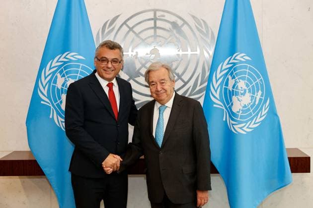 Tufan Erhurman - Antonio Guterres meeting in New York NEW YORK, USA - SEPTEMBER 26: President of the Turkish Republic of Northern Cyprus (TRNC) Tufan Erhurman meets with United Nations (UN) Secretary-General Antonio Guterres in New York, United States, on September 26, 2026, during his visit to attend meetings held as part of the High-Level Week of the 81st session of the UN General Assembly. Sumeyye Dilara Dincer Anadolu New York United States. Editorial use only. Please get in touch for any other usage.  Copyright: x2026xAnadoluxSumeyyexDilaraxDincerx