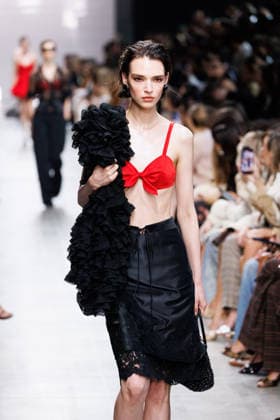 IPA89005316 - Milan, Milan Women™s Fashion Week Spring Summer 2027 - Women™s Fashion, Spring Summer 2027 - Ermanno Scervino fashion show - pictured on the runway: a model.  Copyright: xCinziaxCamelax xx IPA89005316