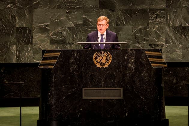 Bundesaussenminister Johann Wadephul bei seiner Rede vor der UN-Generalversammlung New York, 26.09.2026. UN-Hauptquartier. Fotografiert im Auftrag des Auswaertigen Amtes. New York New York Copyright: xDominikxButzmannx